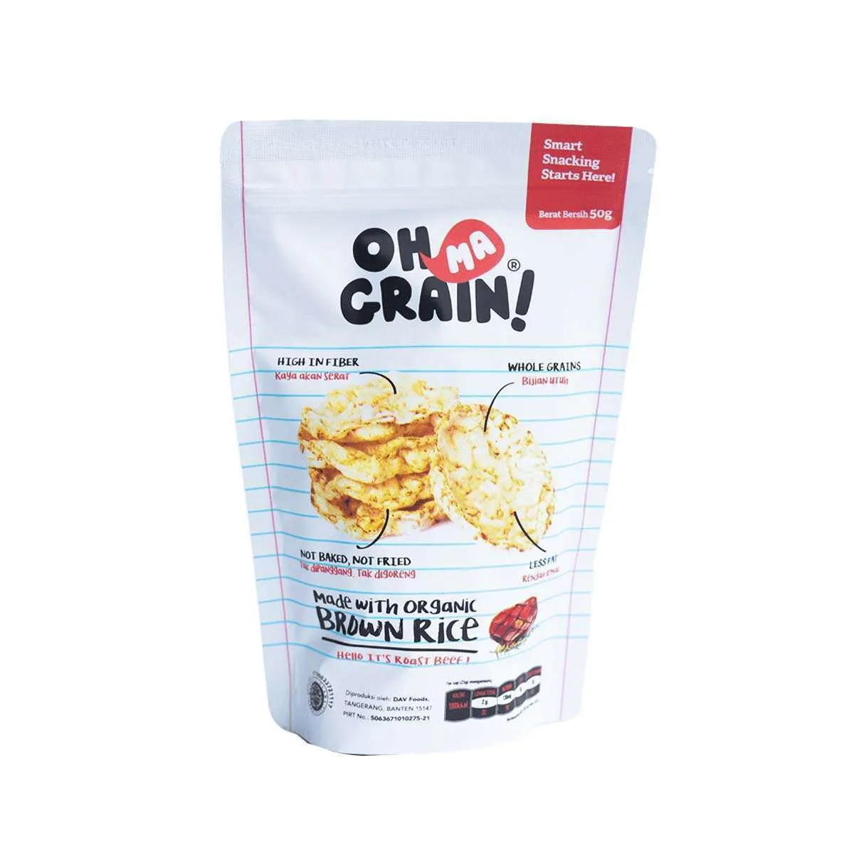OMG Rice Crackers Roast Beef 50 g